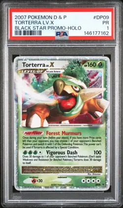 Pokemon TCG Torterra LV.X DP09 2007 Black Star Promo Card - PSA 1 / POP 38 - Image 1