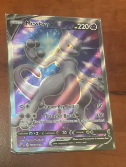 Pokemon TCG Mewtwo v SWSH229 Black Star Promo Full Art Holo Card NM - Image 1
