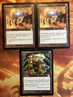 MTG 2 x Mind Stone (MP,LP) 1 x Xanthic Statue Weatherlight Played Condition!! - Image 1