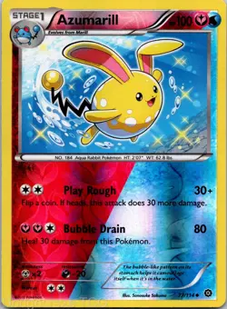Azumarill 77/114 Uncommon Steam Siege Pokemon Reverse Holo NM - Image 1