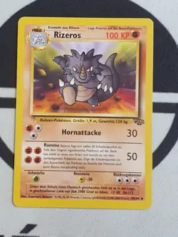 Pokemon Karte Rizeros 45/64 Dschungel Set 1999 Jungle Pokemon TCG Rhydon - Image 3