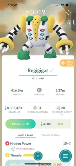 Pokemon Go Legendary Regigigas ( Normal ) ( Reduced) - Image 1