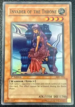YUGIOH INVADER OF THE THRONE SUPER RARE 1ST EDITION MRL-026 LP - Image 1