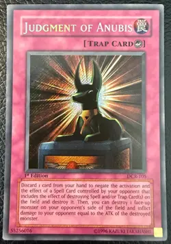 YUGIOH JUDGEMENT OF ANUBIS SECRET RARE 1ST EDITION DCR-105 NM - Image 1