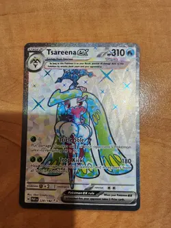 Tsareena ex 220/182 Sv04: Paradox Rift Holo Pokemon card rare hard to find - Image 1