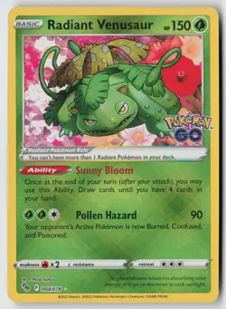 Radiant Venusaur 004/078 - Pokemon GO Holo - PTCG - Image 1