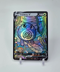 Custom HOLO STAINED GLASS Poliwag Card Holo Poliwag READ DESCRIPTION BELOW - Image 1