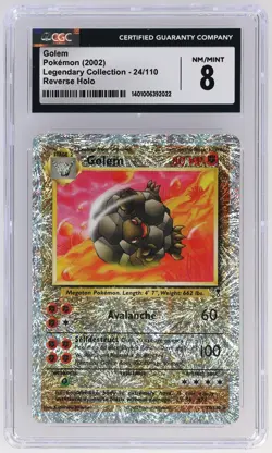 2002 Pokemon Legendary Collection Golem #24 CGC 8 Reverse Holo NM/MINT - Image 1