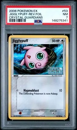 2006 Pokemon EX Crystal Guardians Jigglypuff-Rev. Foil #53 NM 7 *NEWLY GRADED* - Image 1