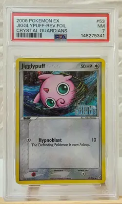 2006 Pokemon EX Crystal Guardians Jigglypuff-Rev. Foil #53 NM 7 *NEWLY GRADED* - Image 3