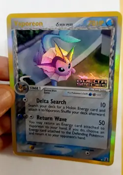 Vaporeon 18/113 Pokemon EX Delta Species 2005 Stamped Reverse Holo Rare - LP - Image 3