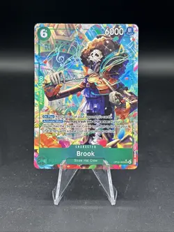 One Piece Brook Bandai OP15-032 Super Rare Character Card SR 6000 Power - Image 1