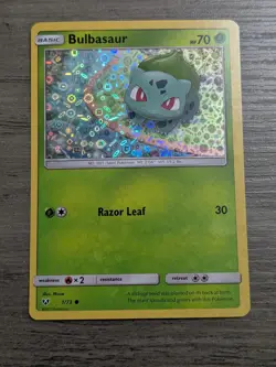 NM Pokemon Holo BULBASAUR Card SHINING LEGENDS 1/73 General Mills Cereal Promo - Image 2