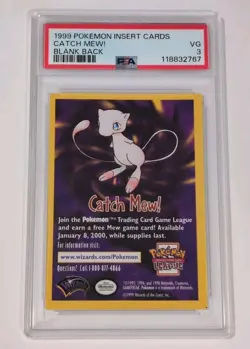 Catch Mew! PSA 3 Mint Pokemon Insert Promo Card Low POP - Image 1