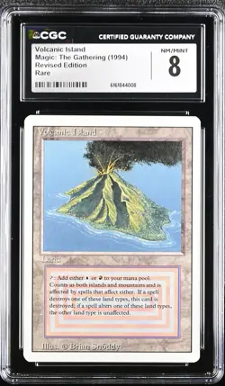 VOLCANIC ISLAND Revised Rare Reserved List CGC 8 Vintage MTG [Nostalgium] - Image 1
