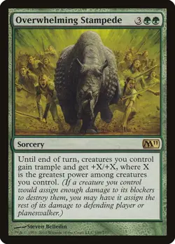 OVERWHELMING STAMPEDE 189 RARE MAGIC 2011 (M11) MAGIC: THE GATHERING NM/M - Image 1