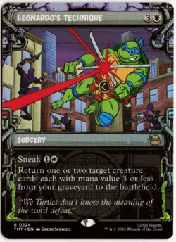 Leonardo's Technique (Showcase) FOIL 224 TMT Teenage Mutant Ninja Turtles NM - Image 1