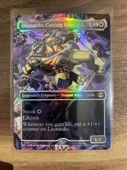 TMT Teenage Mutant Ninja Turtles FOIL Borderless 0211 Leonardo, Cutting Edge - Image 1