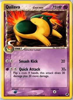 Pokemon Card - Quilava 36/101 Dragon Frontiers Uncommon Moderately Played - Image 1