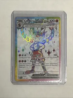 Pokemon TCG Cinderace EX Full Art Ultra Rare Rainbow Holo Card 157/142 - Image 2