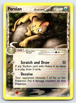 Persian 48/110 Uncommon Holon Phantoms Pokemon Lightly Played - Image 1