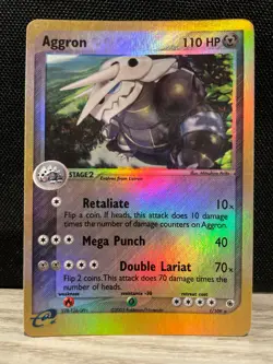 Pokemon TCG Aggron 1/109 Reverse Holo EX Ruby Sapphire Base Set E Reader Card - Image 1