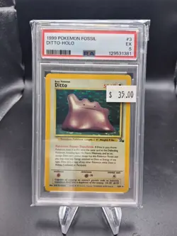 1999 Pokemon Fossil Ditto Holo PSA 5 - Image 1