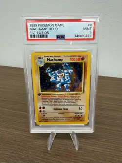Pokemon TCG Machamp Holo Rare 1st Edition Base Set 8/102 PSA 9 - Image 3