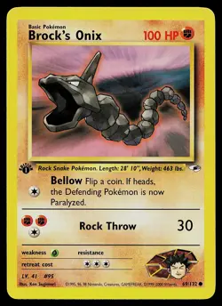 Pokemon Card - Brock's Onix Gym Heroes 69/132 Common 1st Edition - Image 1