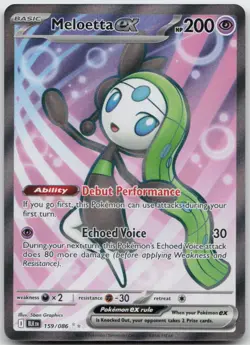 Meloetta ex 159/086 Holo Ultra Rare Black Bolt Pokemon TCG NM - Image 1