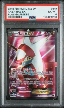 2013 Pokemon Black & White Plasma Freeze 112 Full Art/Latias EX PSA 6 Ex NEW CER - Image 1
