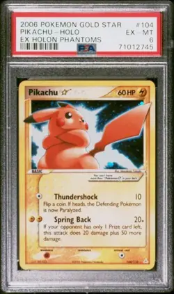 Pokemon EX Holon Phantoms 104/110 Pikachu Gold Star PSA 6 - Image 1