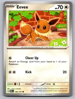 Eevee 166/197 Common Obsidian Flames Pokemon Near Mint - Image 1