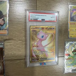 2003 Pokemon 151 Hyper Rare 205 Mew EX PSA 8 + 15 Hits Bonus Cards - Image 2