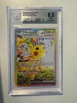 2024 POKEMON SURGING SPARKS SPECIAL ILLUSTRATION RARE PIKACHU #238 PSA 8 BGS 8.5 - Image 1