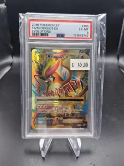 2016 Pokemon XY Evolutions Full Art M Pidgeot EX PSA 6 - Image 1