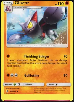 Gliscor Guardians Rising 68/145 Uncommon LP Error/Misprint Pokemon TCG - Image 1