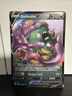 Pokemon Garbodor V 100/203 SWSH07: Evolving Skies Holo - Image 1