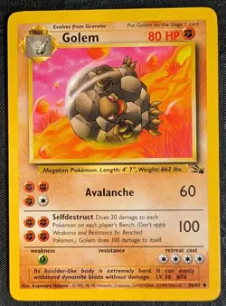 Golem - 36/62 Fossil Uncommon - LP - Pokemon TCG WOTC Vintage 1999 - Image 3