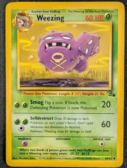 Weezing - 45/62 Fossil Uncommon - LP - Pokemon TCG WOTC Vintage 1999 - Image 3