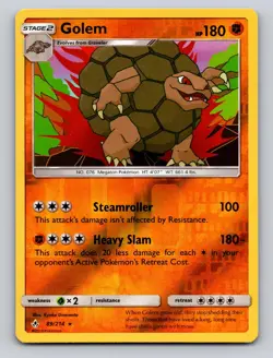 Golem 89/214 Holo Rare Unbroken Bonds Pokemon Reverse Holo NM - Image 1