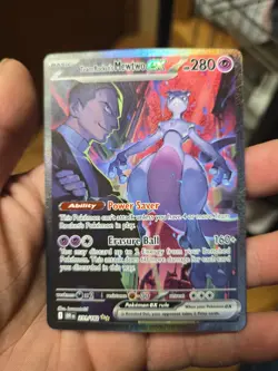 Pokemon Team Rocket's Mewtwo EX Full Art Holo 231/182 Destined Rivals SIR - Image 4