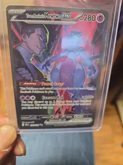 Pokemon Team Rocket's Mewtwo EX Full Art Holo 231/182 Destined Rivals SIR - Image 5