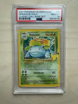 2021 Pokemon Celebrations Classic Collection Venusaur Holo Card PSA 10 - Image 1