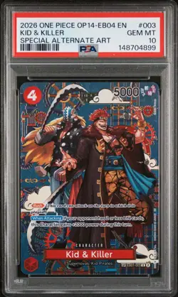 Bandai One Piece CCG Kid & Killer Special Alternate Art OP14-EB04 #003 PSA 10 - Image 1