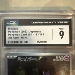Pokemon Mewtwo Art Rare Holo CGC 9 Sv2a Card 151 183/165 Japanese 2023 - Image 3