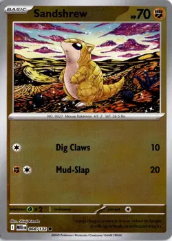 Sandshrew 068/132 Reverse Holo ME01: Mega Evolution Pokemon Card TCG - Image 1