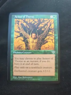 MTG Armor of Thorns Mirage LP Alan Rabinowitz (Pack Fresh, NvPlayd) - Image 1