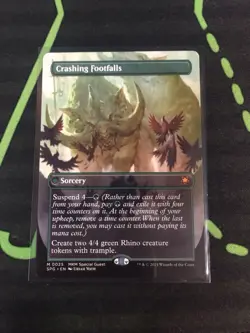 MTG Magic The Gathering Crashing Footfalls Borderless Green Sorcery Commander - Image 1
