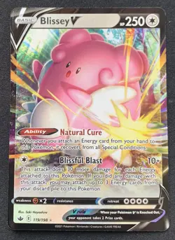 Blissey V 119/198 Chilling Reign Ultra Rare Holo Pokemon TCG Card NM - Image 1